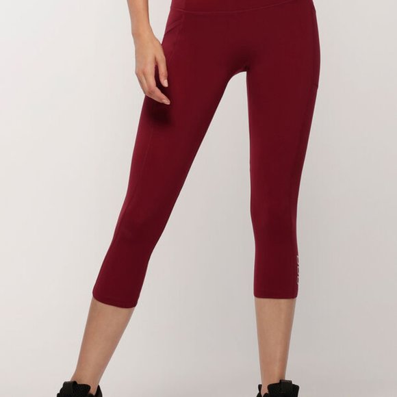 Lorna Jane No Ride Booty Support Pocket Legging - Medium - Red Cherry 7/8 Length - Picture 2 of 4